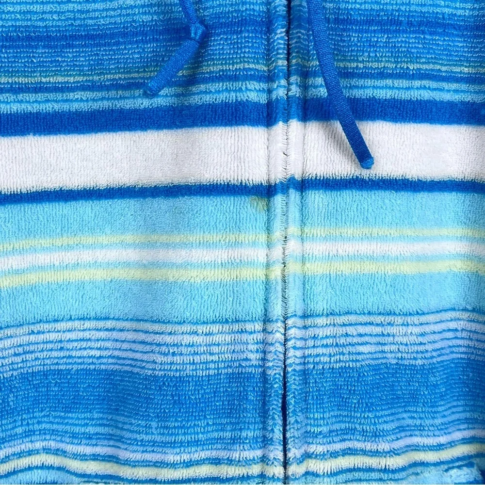 Nike Youth Girls Striped Soft Terry Cloth Full-Zip Jacket Size L; Beach, Casual